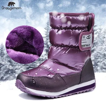 

Russia Winter Children's Snow Boots Boys Girls Toddler Rain Boot Waterproof Warm Shoes -30 Degree Kids Thick Mid Non-slip Boots