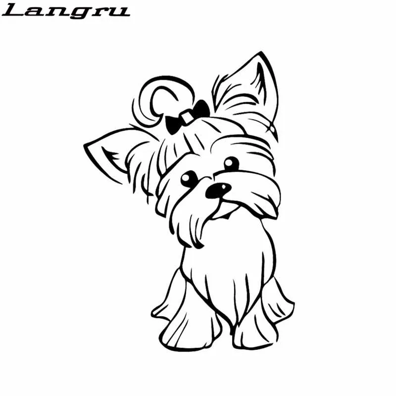 

Langru 12.2*17.3CM Yorkshire Terrier Pup Doggy Yorkie Car Sticker Cute Dog Vinyl Decals Car Window Accessories Jdm