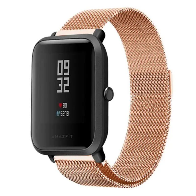 Новинка, металлический браслет для часов Amazfit Bip, ремешок для часов Xiaomi Huami Amazfit, Молодежные часы, ремешок из нержавеющей стали