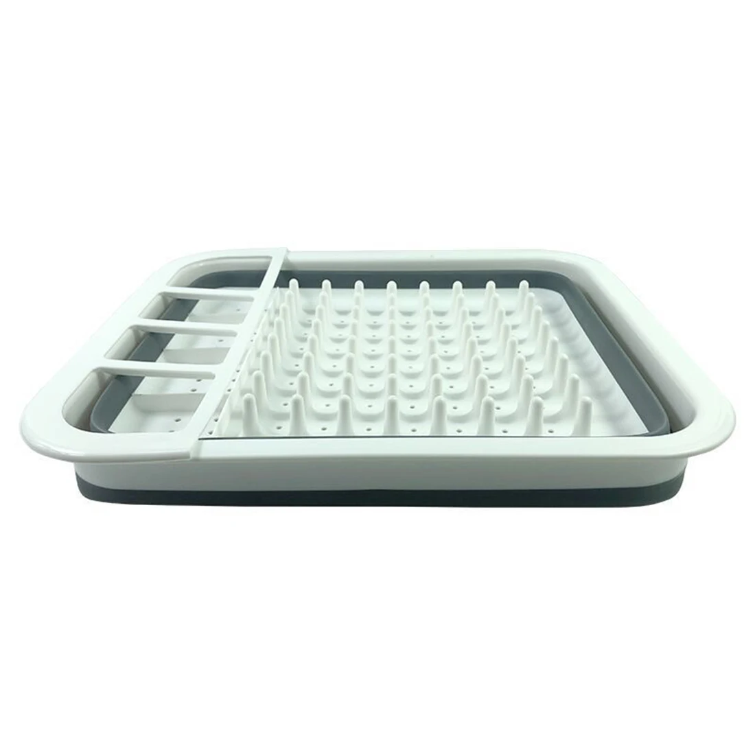 

Foldable Tableware Draining Rack Cutlery Bowl Organizer Holder Storage Rack - Grey