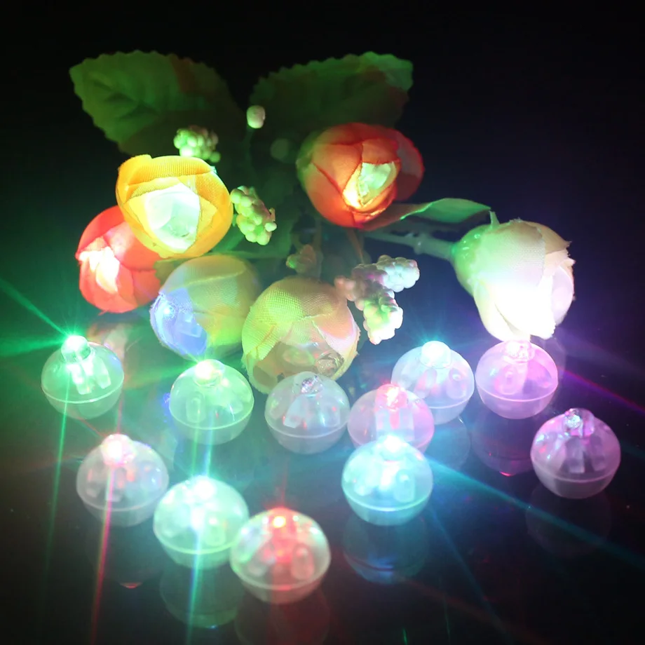 1000 шт./лот круглые светодиодные мини лампы RGB с мигающими шариками белые