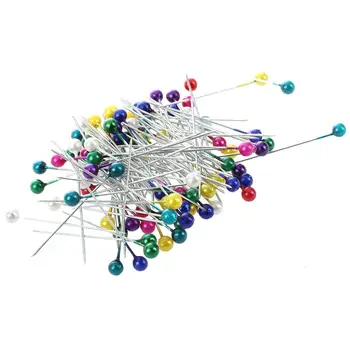 

Multicolor Faux Pearl Bead Needlework Sewing Crafts Ball Head Pin Needles 70 Pcs