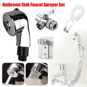 

Faucet Shower Head Bathroom Spray Bathroom Faucet External Shower Telescopic Nozzle Set Strainer Hose Water Saving Dropshipping