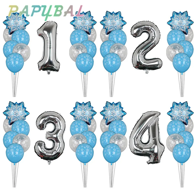 

13pcs Snowflake Confetti Latex Balloon Birthday Party Balloons Birthday Party Decorations Kids Baby Shower Decor Balloons Globos