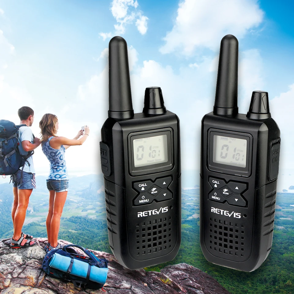 Retevis RT49 Walkie Talkies for Adults Long Range Waterproof UHF FRS NOAA Weather Alert Flashlight Hands Free Two-Way Radios Rechargeable 2 Pack