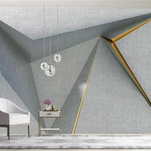 Пользовательские 3d TGeometric обои бетон Золото HD Печать Гостиная спальня фон настенная живопись обои