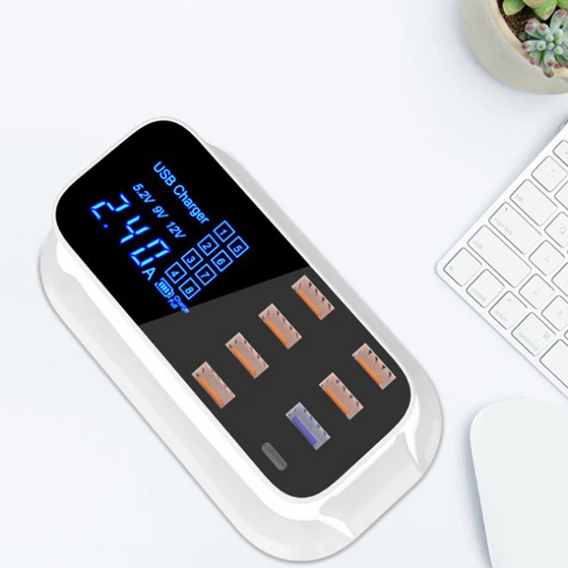 8 портов Быстрая зарядка 3,0 Led дисплей USB зарядное устройство для Android iPhone адаптер телефон планшет быстрое зарядное устройство для Xiaomi для huawei для