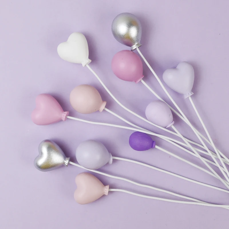 Cake decoration plug-in high-grade gold silver yellow blue purple pink ball love cake furnishings baking round ball Cake Topper cake topper cake toppers cake decorations gold leaf cake decorations