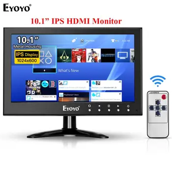 

EYOYO EM10Y 10" IPS BNC LCD Monitor 1024X600 TV Computer Screen 1000:1 With Speaker AV VGA HDMI Display For Security Camera