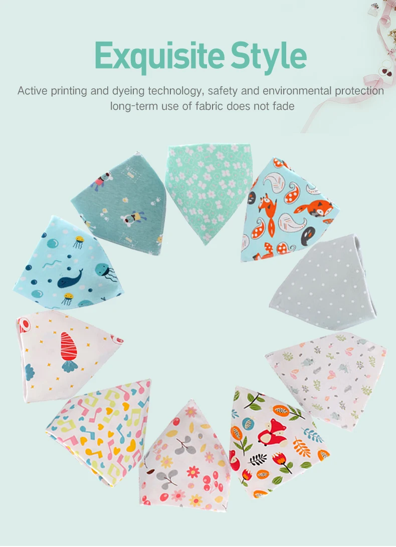 1Pc Baby Bandana Bibs Triangle Burp Cloths Cartoon Saliva Towel Baby Feeding Bibs Soft Absorbent Boys Girl Bibs Baby Shower Gift baby stroller mosquito net