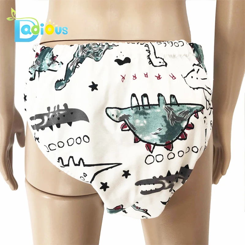 

DDLG babi pacifi Soft Dinosaur Printed Cloth Diaper Cotton Pants ABDL Adult Diaper Leakproof Props