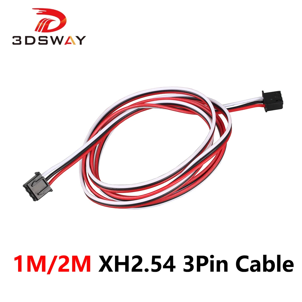 3DSWAY 4pcs/lot 3D Printer Parts 1M/2M XH2.54 3PIN Cable Endstop Mechanical Limit Optical Switch Connection Wire head thermal printer