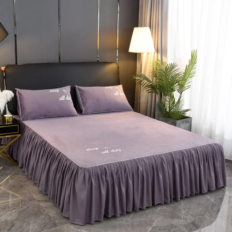 light purple Мягкое покрывало из плотного флиса с кристаллами, теплое зимнее покрывало для кровати, покрывало из кружева, нескользящее покрывало для кровати - Цвет: light purple