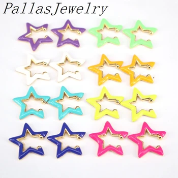 

5Pairs Multicolor Enamel Ear Cuff Cartilage Ear Clip for Women No Pierced Star Shape Earcuff Clips Jewelry