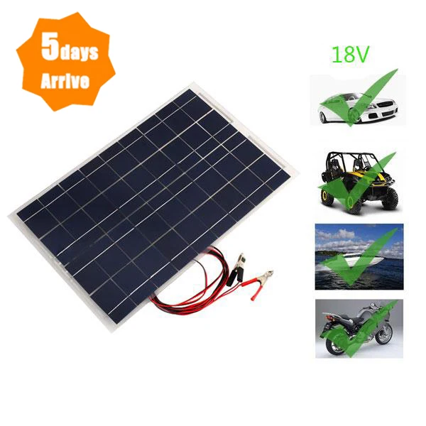 

High Power Solar Cell Panel Battery Car Laminated 30W Polycrystalline 18V Led Parts Mountaineering Tools Camping Light