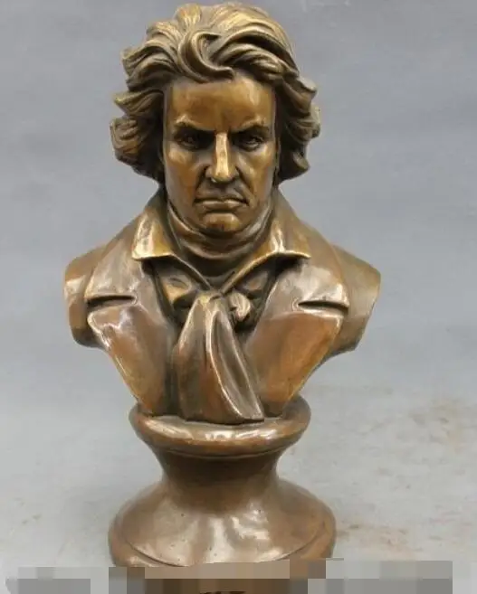Collectable famous Outstanding Musician Beethoven Bust head Copper Statue 