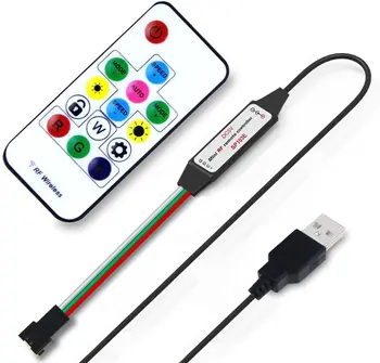

WS2812B WS2811 Addressable LED Controller USB Powered Wireless RF Remote Dream Color Controller for WS2812B WS2811 SK6812 Digita