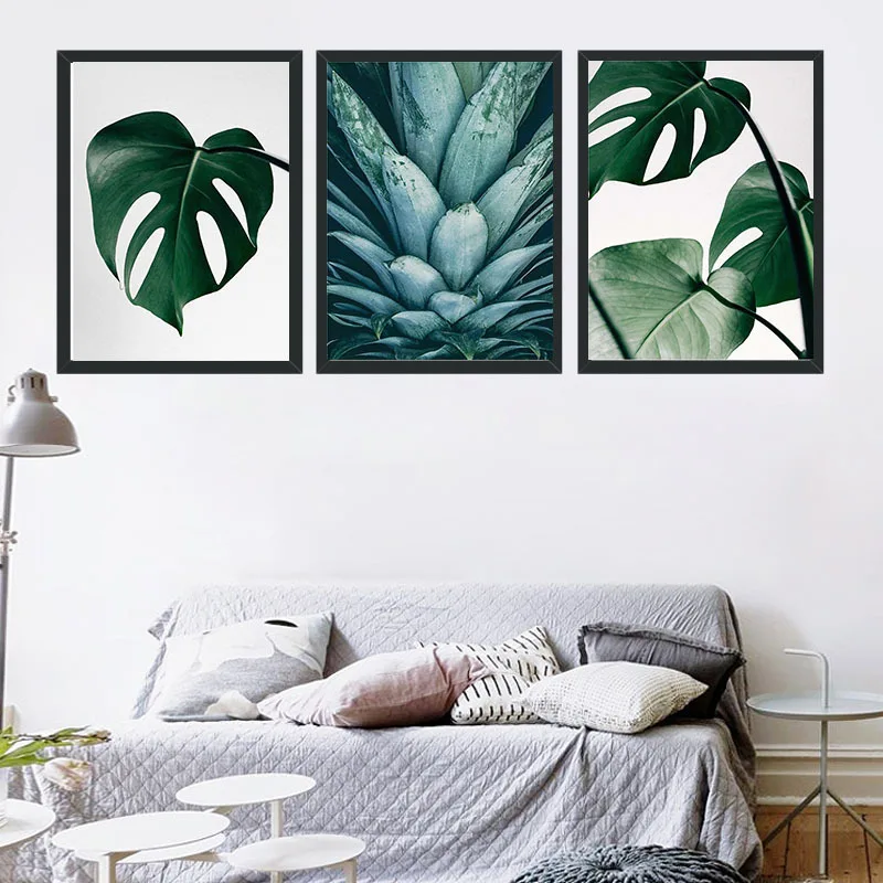 

Mix And Match-Style Green Plant Canvas Wall Painting Frameless Core Wall Painting Paintings Home Library Art Room Hanging Painti