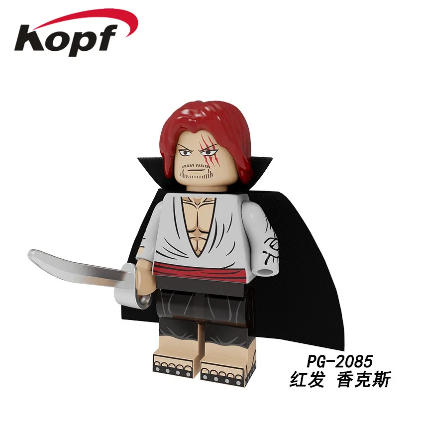 PG8244 50Pcs Wholesales Building Blocks Monkey·D·Luffy Roronoa Zoro Akakami no shankusu Nami Franky Figures Bricks For Kids Toy - Цвет: PG2085 50Pcs No Box