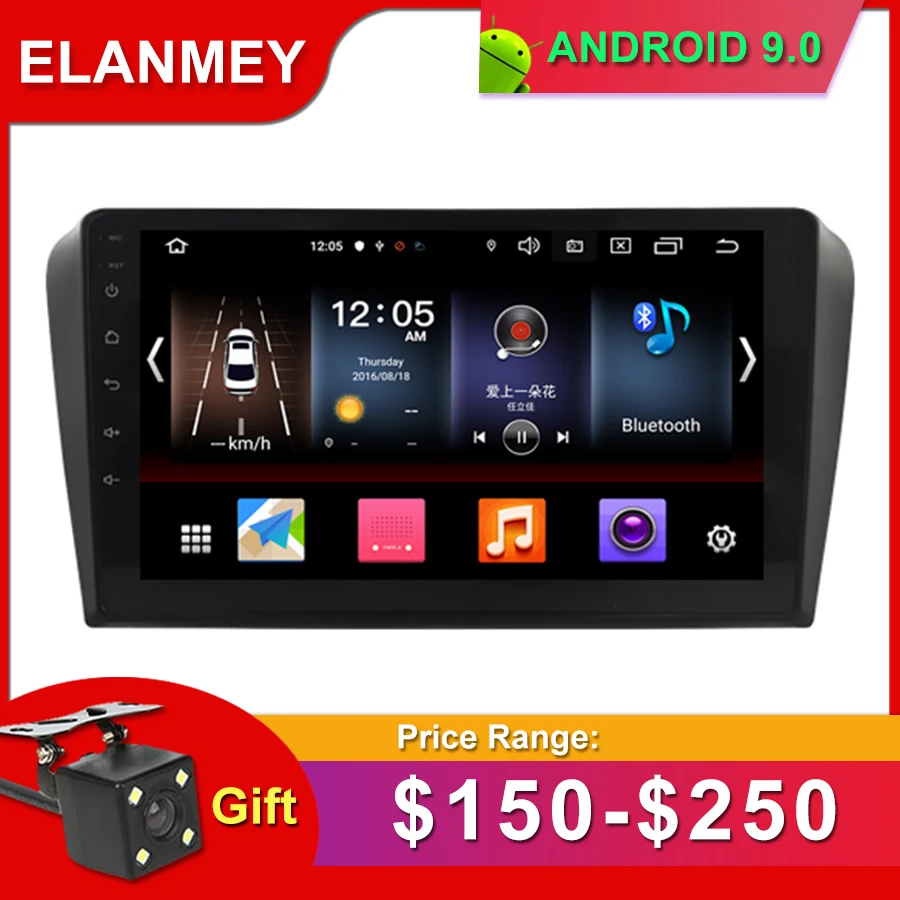 Best Gift Camera Car Radio for MAZDA 3 2004 2009 Android 9.0 GPS Navigation Bluetooth Touch screen WIFI Car Audio Stere Multimedia