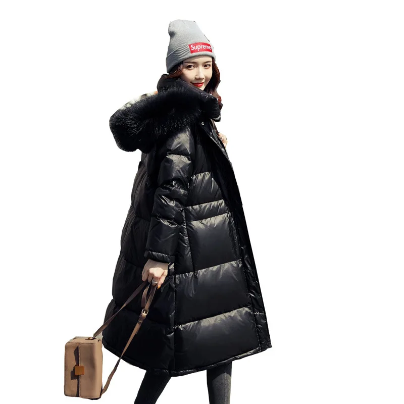 TopFurMall) зимние женские парки пуховики куртки Толстовка с мехом енота леди теплая верхняя одежда пальто LF9195