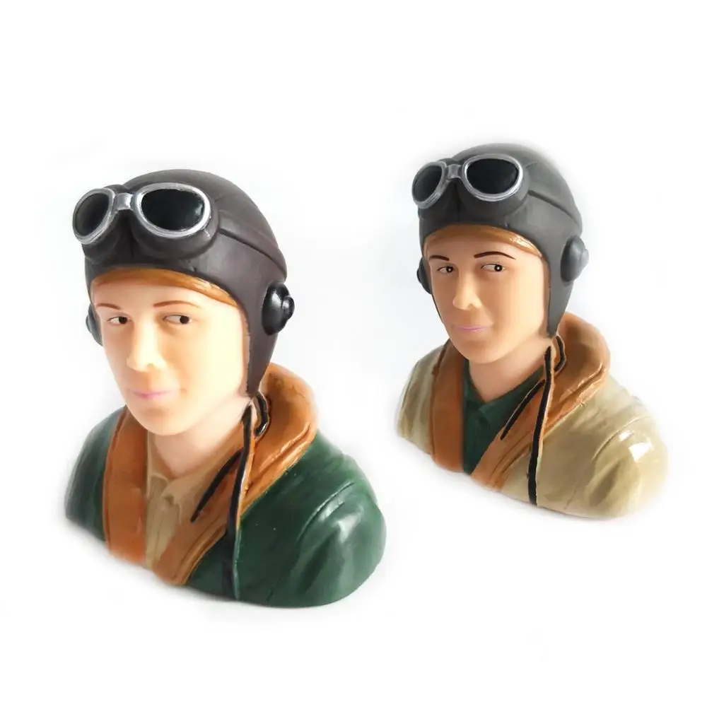 1/6 and 1/9  Scale WWII  RC Model Pilot Figure  For Scale Fix Wing Airplane Brown /Army Green