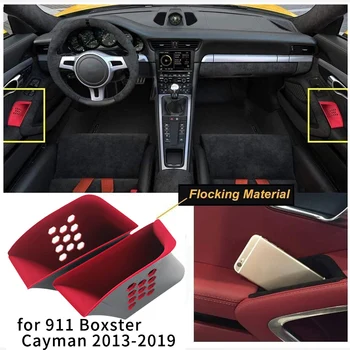 

2Pcs Red Door Armrest Organizer Storage Box For-Porsche 911 Boxster Cayman 2013-2019