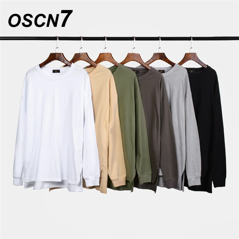 OSCN7 Высокая Уличная Повседневная однотонная Свободная Толстовка для мужчин 2019