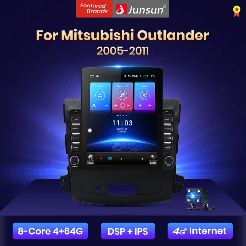 Junsun V2 Pro 4G + 64G CarPlay DSP для Mitsubishi Outlander xl 2 2005-2011 Android 8 1 автомобильное радио