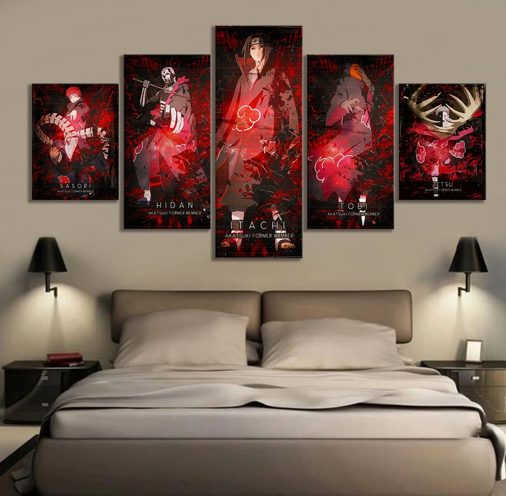 Quarto arte da parede akatsuki naruto anime poster decoração da parede