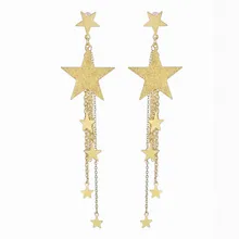 Изысканные и элегантные пятиконечные звезды длинные серьги с кисточками дикие Модные деловые повседневные серьги повседневные ювелирные изделия банкетные женские