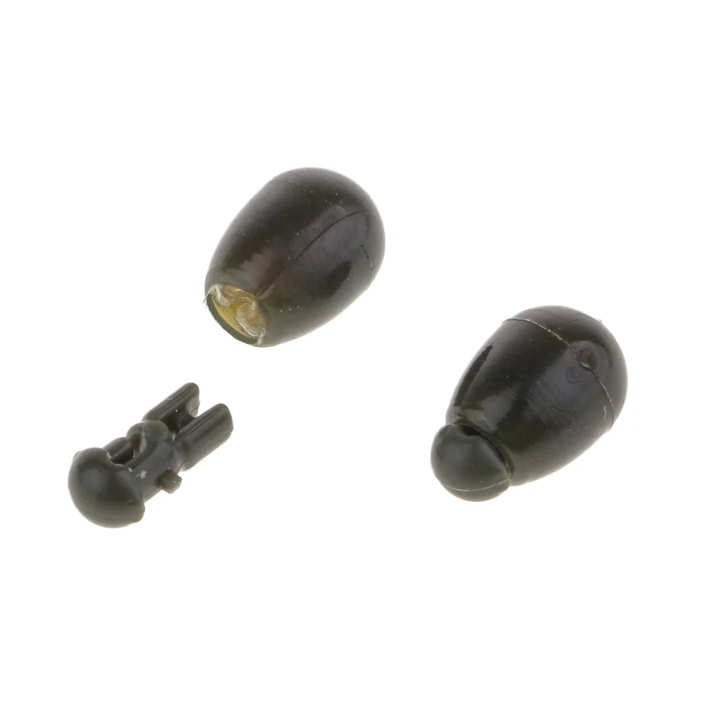 50x Plastic Quick Change Beads Method Feeder Fishing Bead for Carp Durable, Lightweight, Dark Green