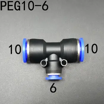 

10-6-10mm Tee 3 Way Platic Push In to Connect One Touch Fitting Pneumatic Air Adapter