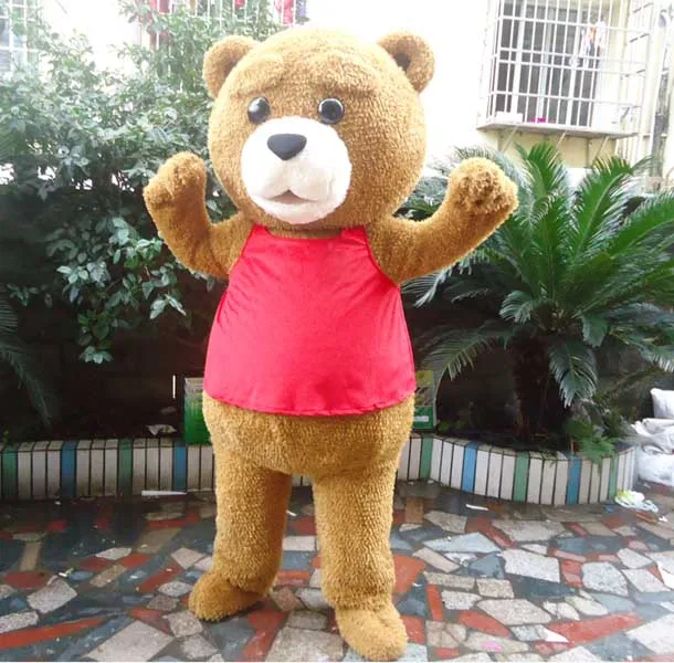 

Teddy Costume Adult Fur Teddy Bear Mascotume Cost Adult Fancy Dress Clothing Halloween Party Funny Animal Bear Costume