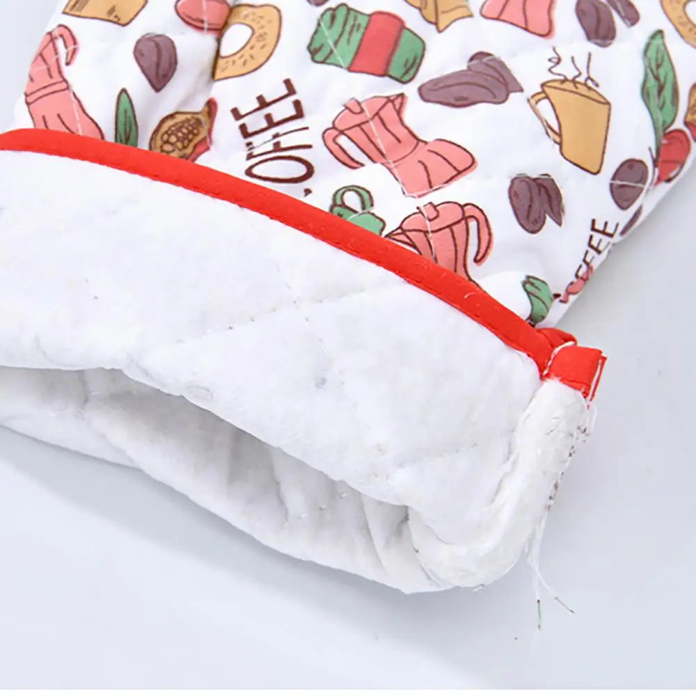 2Pcs/set oven insulation gloves With mat Mitts Baking Anti-Hot Gloves Pad Oven Microwave Kitchen Tool Decor hittebestendige 4FM
