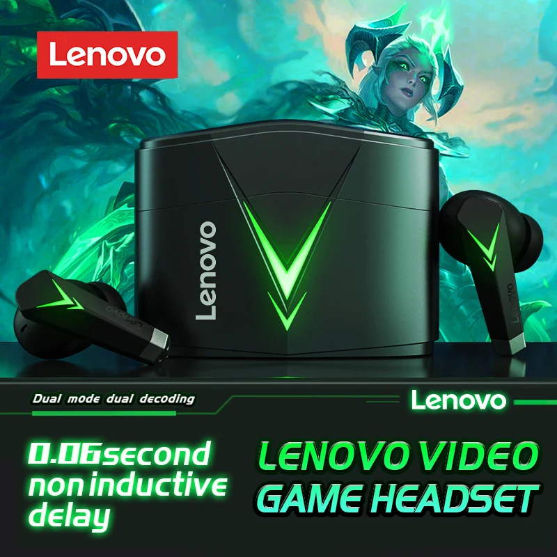 Lenovo LP6 TWS Earphone Wireless Bluetooth V5.0  Sport Headphones Gaming Headse:No Delay, in Ear Sports, Universal Apple Android