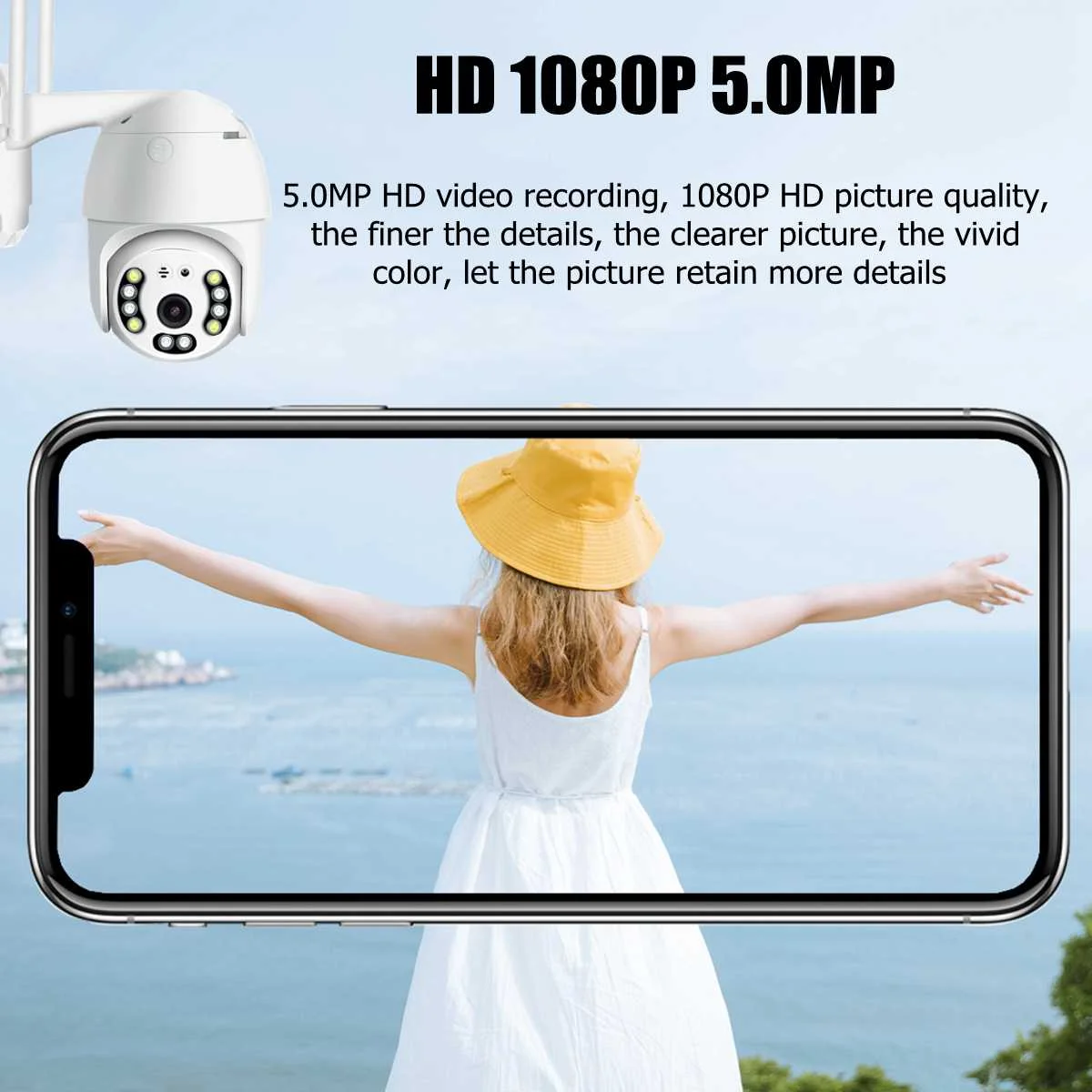 Беспроводная Wifi ip-камера 5.0MP 1080P PTZ наружная скоростная купольная камера безопасности панорамирование 5X цифровой зум сеть видеонаблюдения