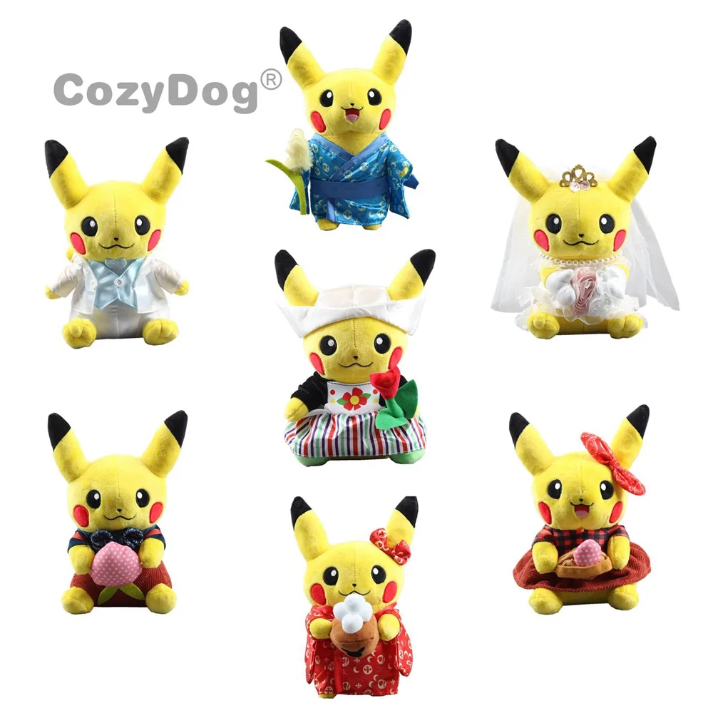 

24cm 7 styles Pikachu Plush Toy Stuffed animals doll Movie Detective Anime Children Doll for Kid Baby Birthday Gifts