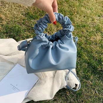 

Tote Bags For Women 2020 Vintage Handbags Solid Color Summer Crossbody Shoulder Bag Lady Cloud Pouch Female Soft Leather Clutch