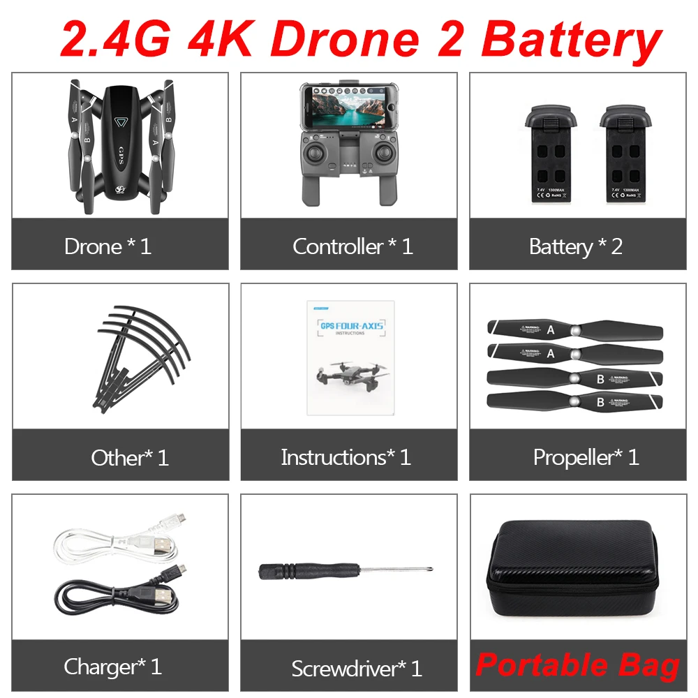 S167 Pro gps Радиоуправляемый Дрон с камерой 4K HD 5G wifi FPV Дрон точка пути Летающий жесты фото бесщеточный складной Квадрокоптер мини Дрон - Цвет: 2.4G-4K-2B-Bag