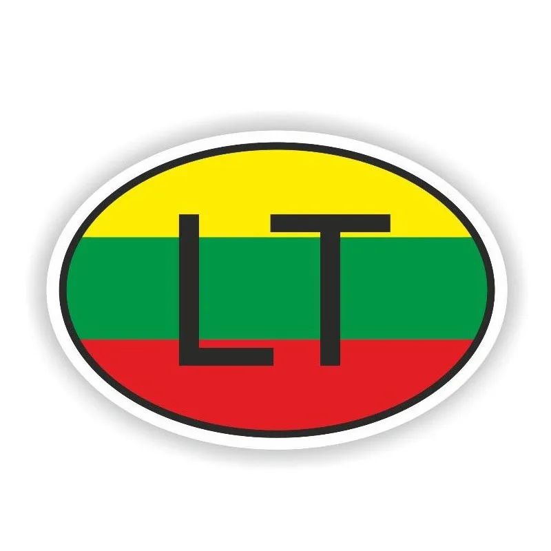 

10.4CM*6.9CM Funny Lithuania LT Small Country Code Decal Car Sticker Accessories 6-0228