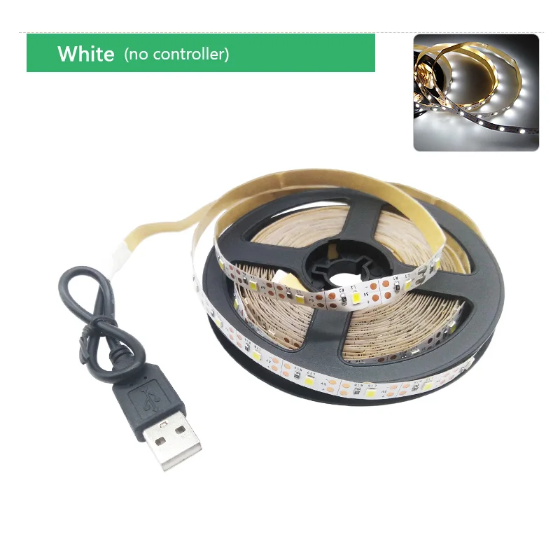 5V LED Strip Light USB 2835SMD RGB Diode Tape 0.5M 1M 2M 3M Flexible Neon Ribbon for TV Backlight PC Screen Background Lighting (8)