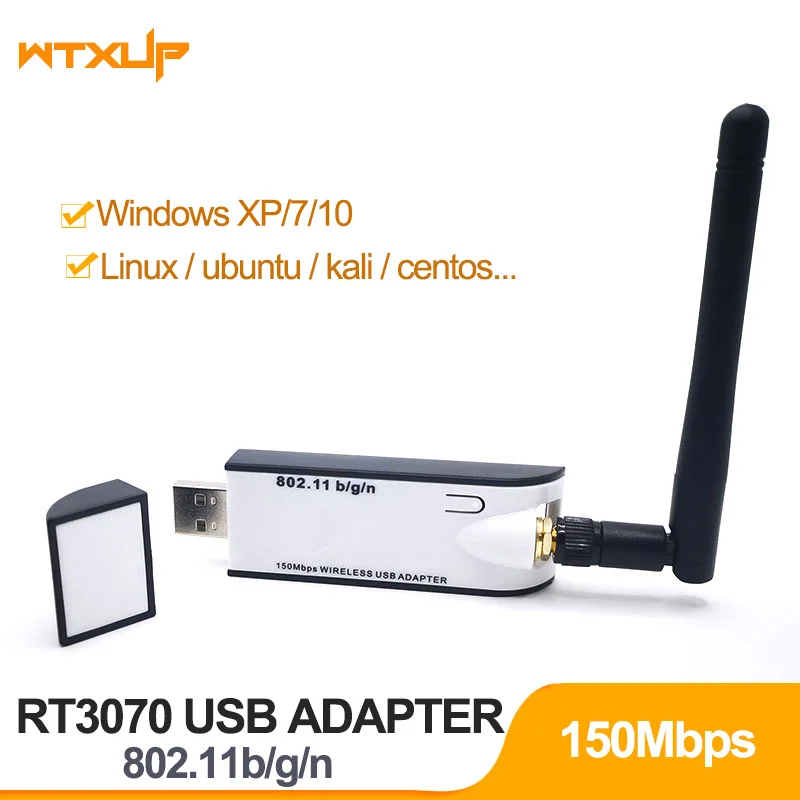 

New WIFI USB Adapter RT3070 150Mbps USB 2.0 WiFi Wireless Network Card 802.11b/g/n LAN Adapter With external Antenna