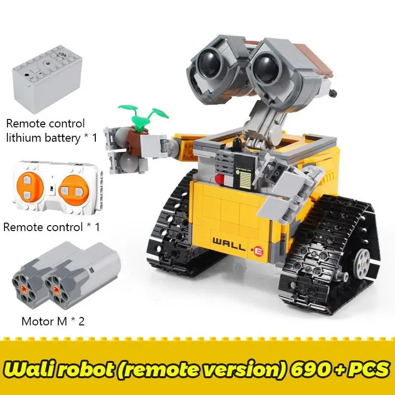 Disney RC робот 687 шт. Wall E фигурки строительные блоки высокотехнологичные Wall-e модель