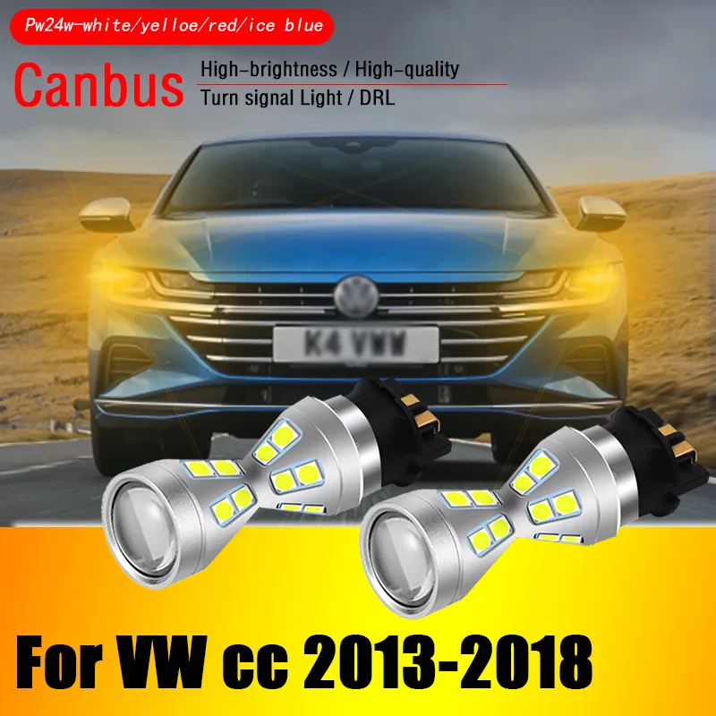 2 Pezzi Canbus Senza Errori Pwy24W Led Per Auto Indicatori Di Direzione Anteriori Lampadine Drl Lampadine Per Vw 2013-2018 Cc Pw24W Lampadine Accessor