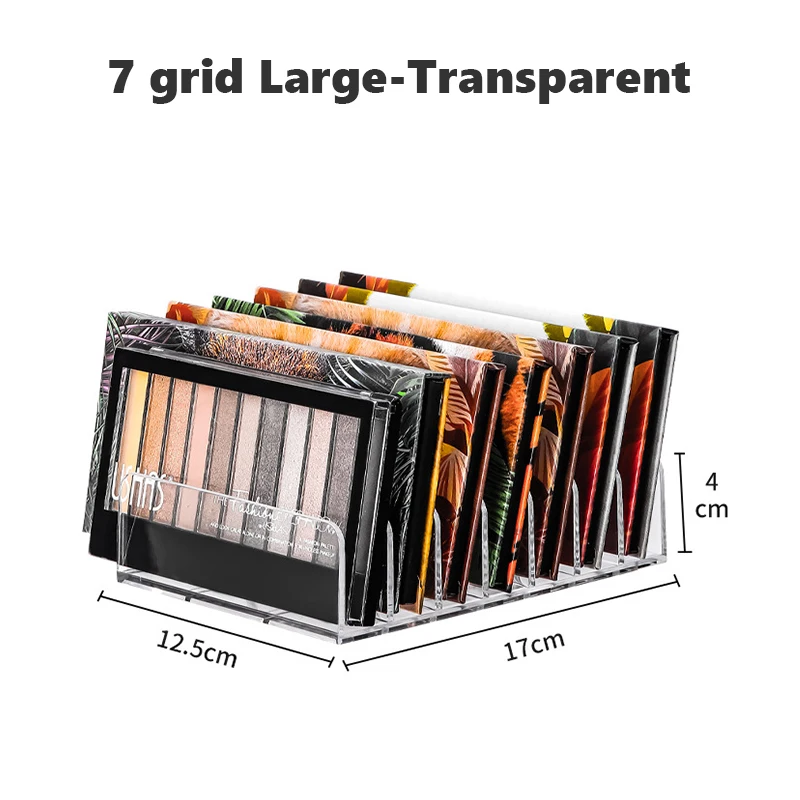 7 Grids Clear Acryl Oogschaduw Compact Organizer Lade Organisatie Divider Make Storage Box Transparant Slot Cosmetica Case 