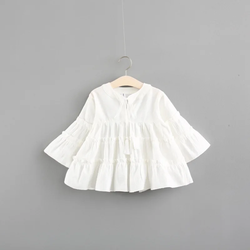 Новое Детское платье для девочек детские топы, весенне-осенние платья Красивая Повседневная рубашка для девочек верхняя одежда Детский костюм для малышей возрастом от 1 года до 5 лет