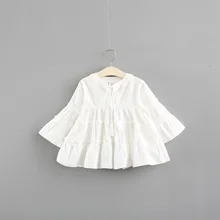 Новое Детское платье для девочек детские топы, весенне-осенние платья Красивая Повседневная рубашка для девочек верхняя одежда Детский костюм для малышей возрастом от 1 года до 5 лет