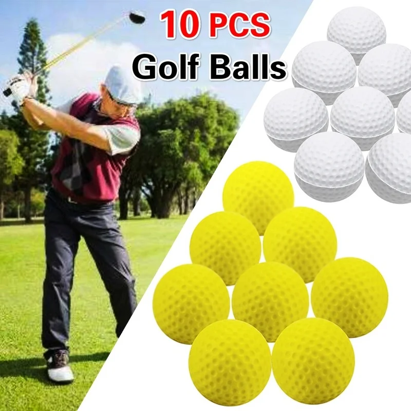 10pcs Practice Golf Balls In Set For Beginner Indoor Outdoor Soft