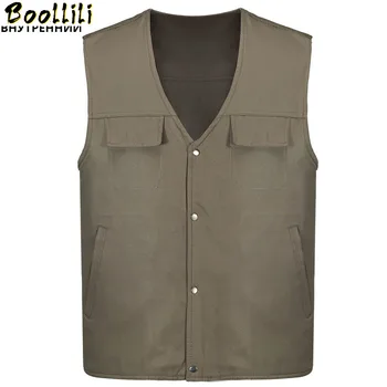 

Large Size Multi-pockets Both Side Wear Vest Men Tactical Photography Director Sleeveless Jacket Casual Fishing Hiking Waistcoat